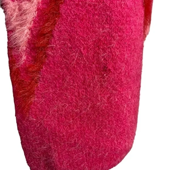 Jodifl Red and Pink Fuzzy Southwest Bohemian Open Front Cardigan NWT - Picture 14 of 16